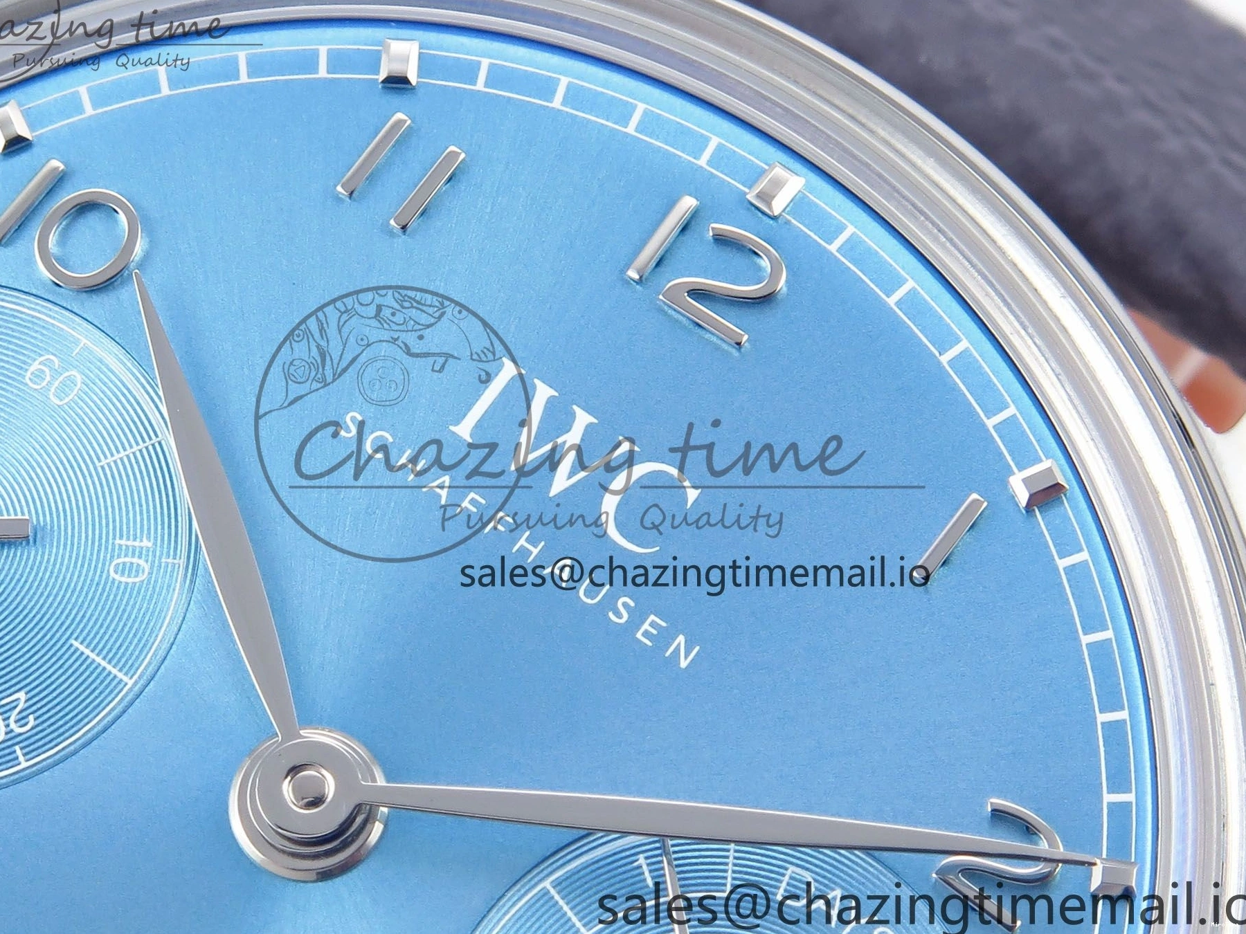 MIROTIME 0601 Lightweight Portugieser Automatic SS IW501708 APSF 1:1 Best Edition Light Blue Dial on Gray Leather Strap A 7012